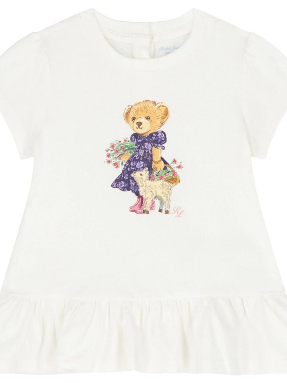 Ralph Lauren Baby Girls White Polo Bear Dress
